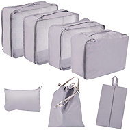 KIK KX4110 Travel suitcase organizer 7 pcs, gray - Packing Cubes