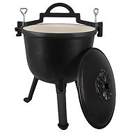 Kaminer 27375 Enamelled Cast Iron Dutch Oven 8L with Stand - Camping Pot