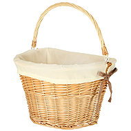 KIK KX4337 Front wicker bike basket with click attachment, white - Bike Basket