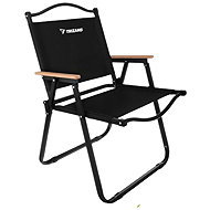 Trizand 27552 Folding fishing chair with wooden arms, black - Fishing Chair
