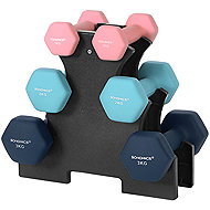 SONGMICS Set of hexagonal dumbbells with rack, 6 pcs - Dumbell