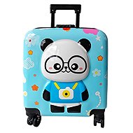 eCarla Dětský kufr na kolečkách - Panda modrá - Suitcase