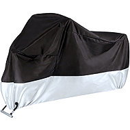 Verk 10173 Védőponyva kerékpárhoz, motorhoz 200 × 130 cm csattal, fekete-ezüst - Kerékpár ponyva