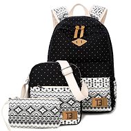 TopBags Canvas Sada a kabelka Canvas TopBags Pattern Černá 17 l - Batoh