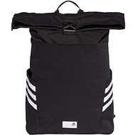 Adidas CLASSIC ROLL-TOP BACKPACK Black, White - School Backpack