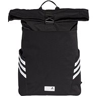 Adidas CLASSIC ROLL-TOP BACKPACK Black, White - School Backpack