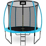 Aga SPORT EXCLUSIVE Trampoline 250 cm Light blue + protective net + ladder - Trampoline