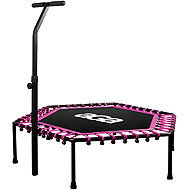 Aga FITNESS Trampoline + handle 130 cm pink - Fitness Trampoline