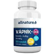 Allnature Calcium + D3 30 tob. - Vitamins