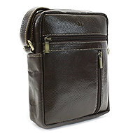Arwel coffee brown leather shoulder bag / crossbag Ersi - Shoulder Bag