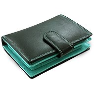 Arwel Black/Blue Leather Wallet - Wallet