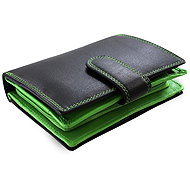 Arwel Black/Green Leather Wallet - Wallet