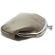 Arwel Isabella Grey-Brown Leather Framed Purse - Wallet