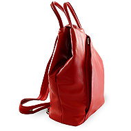 Arwel Hazelien leather backpack / handbag 2 in 1, red - Backpack