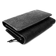 Arwel Aspasia Black Leather Medium Purse - Wallet