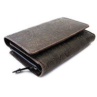 Arwel Aspasia Pattern Medium Brown Leather Wallet - Wallet