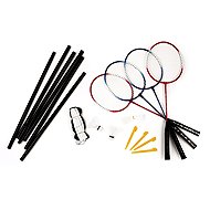 ACRA badmintonový set 4 rakety, síť a míčky - Badminton Set