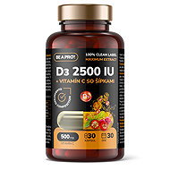 BE A PRO! D3 2500 IU + vitamin C with rose hips, 30 capsules - Vitamins