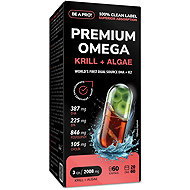 BE A PRO! Premium Omega Krill + Algae 60 kapslí - Omega 3