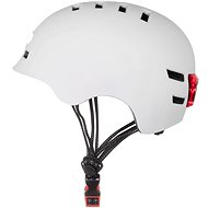BLUETOUCH bezpečnostní helma s LED - bílá, L - Bike Helmet