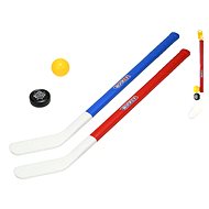 Hockey stick 71 cm 2 pcs with ball and puck in net - Hockey Stick