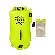 Aqua Speed Open Water Bojka plavecká 37 × 72 cm, žlutá + pouzdro - Buoy