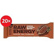 BOMBUS Raw energy-Cocoa beans 50 g 20 ks - Raw tyčinka