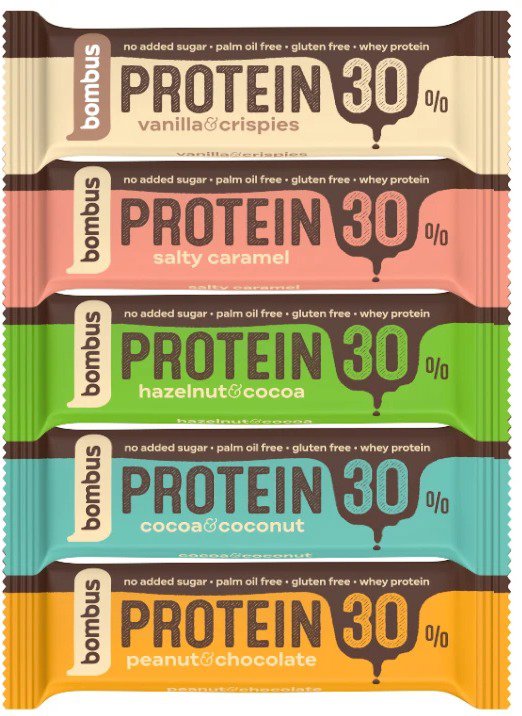 Bombus Protein 30%, Mixed flavours 5 x 50g - Protein Bar