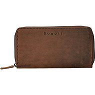 Bugatti Luca long Wallet with zipper, brown - Wallet