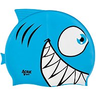 Acra Children's Piranha Swimming Cap, Blue - Bathing Cap