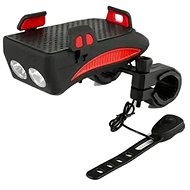 Zaparkorun Bikerpro 4-in-1 bicycle light with phone holder, red - Bike Light
