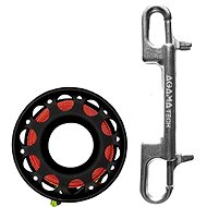 Reel Agama Tech Alu 15 m with carabiner, black - Spool