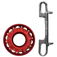 Reel Agama Tech Alu 15 m with carabiner, red - Spool
