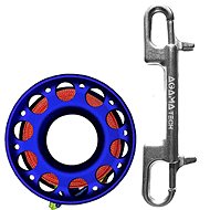 Reel Agama Tech Alu 30 m with carabiner, blue - Spool
