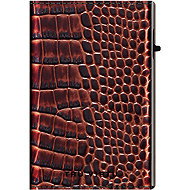 Click & Slide Sleek Croco, Brown/silver - Wallet