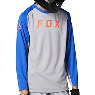 Fox Yth Defend Ls Jersey Steel Grey Y - Cycling Jersey