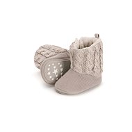 STERNTALER boots textile winter boots velcro, knitted, braid pattern, grey 5302112, 20 - Baby Booties