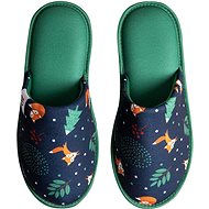Dedoles Veselé pantofle rezavá liška zelená EU 41 / 290 mm - Slippers