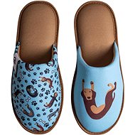 Dedoles Veselé pantofle Jezevčík hnědá/modrá EU 43 / 305 mm - Slippers