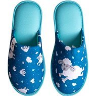 Dedoles Merry slippers Sheep and puffs blue - Slippers