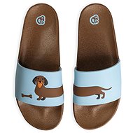 Dedoles Veselé pantofle Dlouhý jezevčík hnědá/modrá EU 37 / 247 mm - Slippers