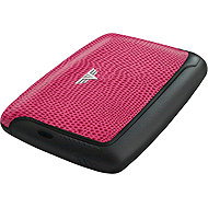Tru Virtu Card Case Pearl – Leather Lizzard Fuchsia - Wallet