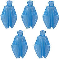 Verk 01698 Adult poncho raincoat, blue, 5 pcs - Poncho