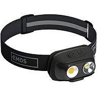EMOS COB LED + LED rechargeable headlamp P3542, 500 lm, Li-Pol 1200 mAh, warm + neutral white - Headlamp