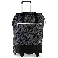 Fabrizio Punta large shopping bag on wheels 40 l, grey leopard pattern - Shopping Trolley