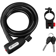Force Lux spiral lock with holder 180 cm/12 mm, black - Bike Lock