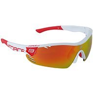 Force RACE PRO bielo-červené, červené sklá - Cyklistické okuliare