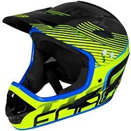 Force TIGER Downhill, Black-Fluo-Blue, S-M, 57-58cm - Bike Helmet