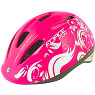 Force FUN FLOWERS, Children's, Pink-White-Grey - Bike Helmet
