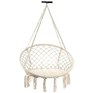 KIK KX7629 Hanging armchair with fringe 80 cm white - Hanging Chair